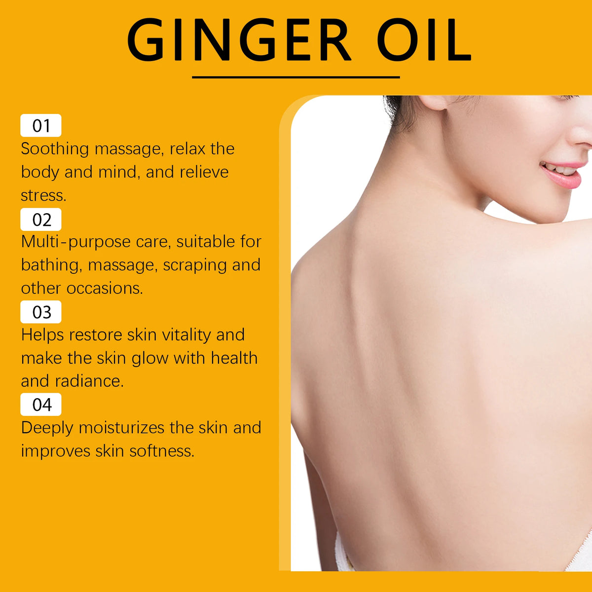 Ginger Massage Oil and Body Relaxing Essential Oil for Skin Nourishing Therapy