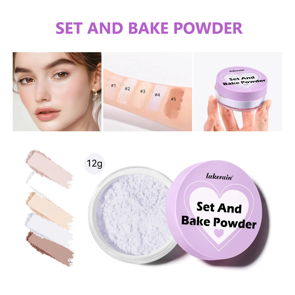 Set and Bake Powder and Oil Control Face Makeup for All Day Matte Finish
