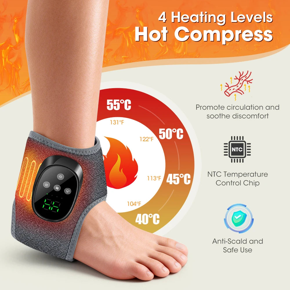 Electric Ankle Massager and Heated Foot Brace for Post Sport Recovery Support - 8