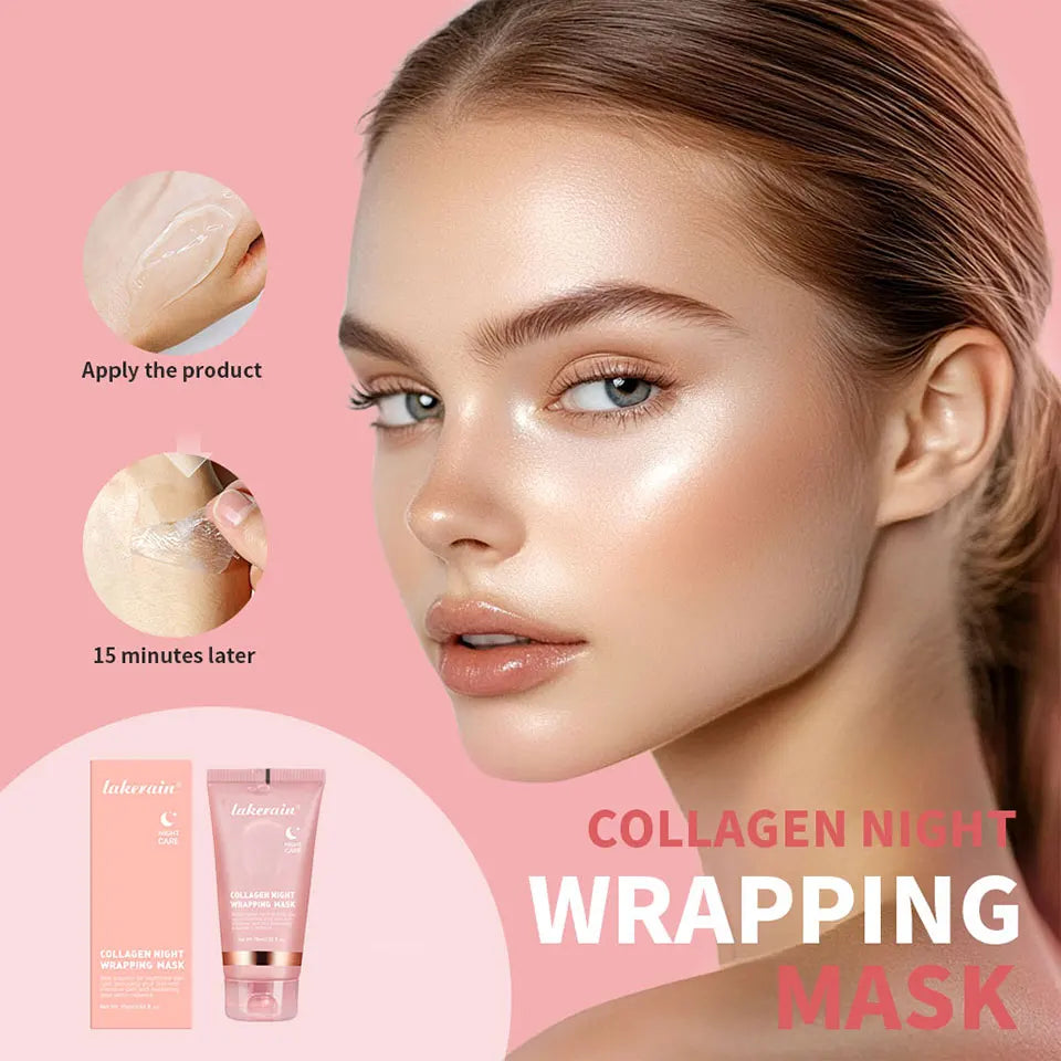 Collagen Night Wrapping Mask and Peel Off Facial Treatment for Overnight Repair