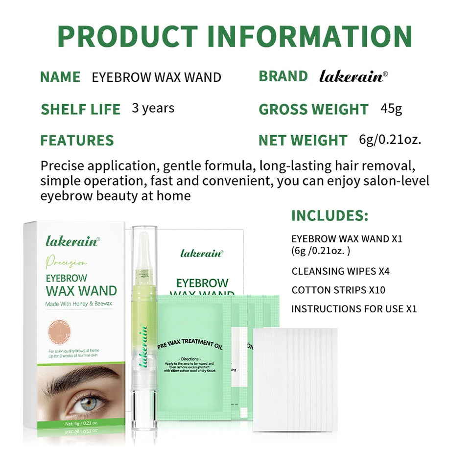 Eyebrow Wax Wand and Facial Hair Remover for Salon Quality Brows at Home