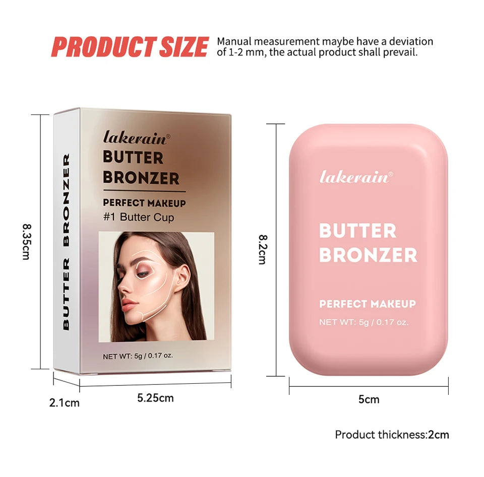 Butter Bronzer and Face Contouring Powder for Natural Sculpted Makeup Looks - 16