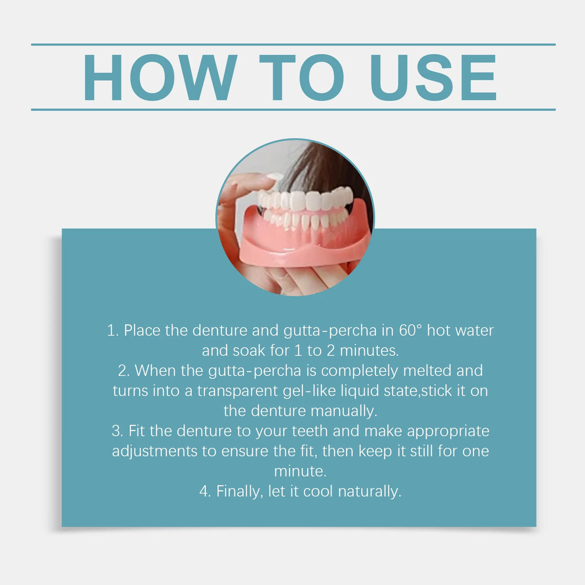 Soft Silicone Denture Kit and Fake Teeth Set for Natural Smile and Tooth Restoration