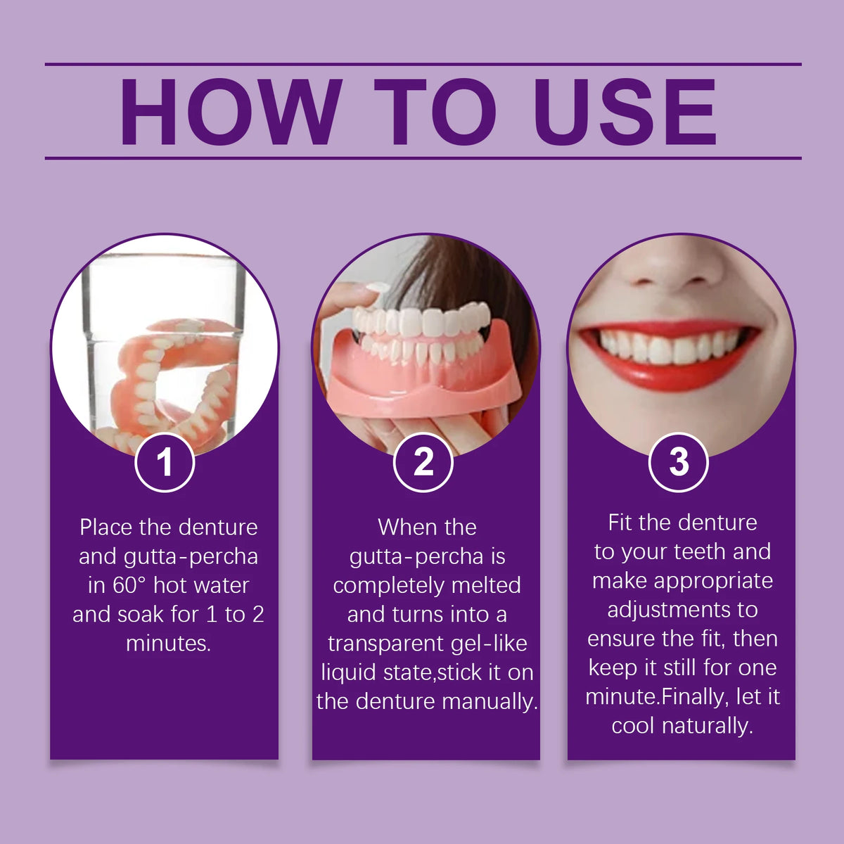 Cosmetic Denture Kit and Fake Teeth Set for a Natural Smile and Confident Look