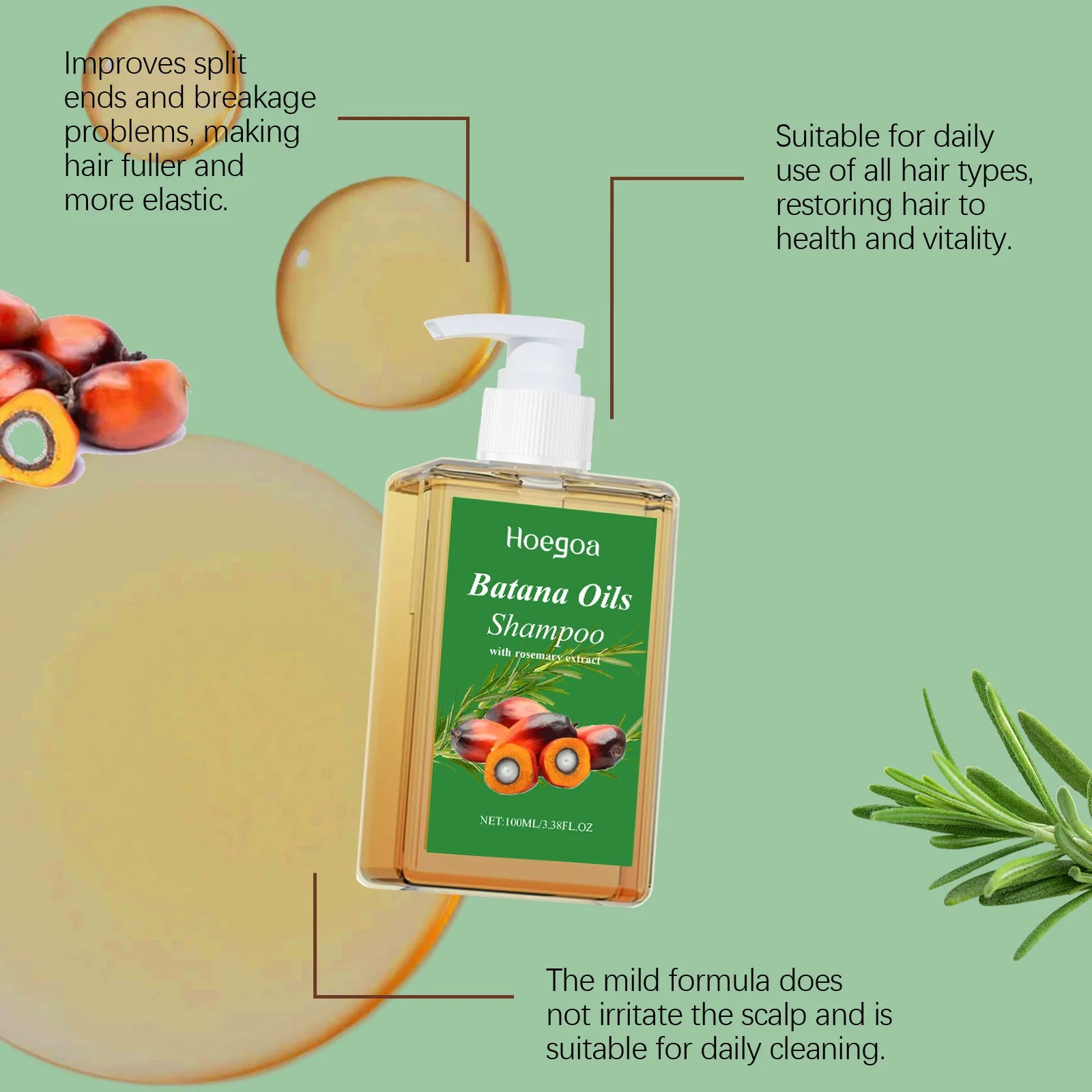 Batana Oil Shampoo and Hair Growth Cleanser for Damaged Hair and Scalp Care - 10