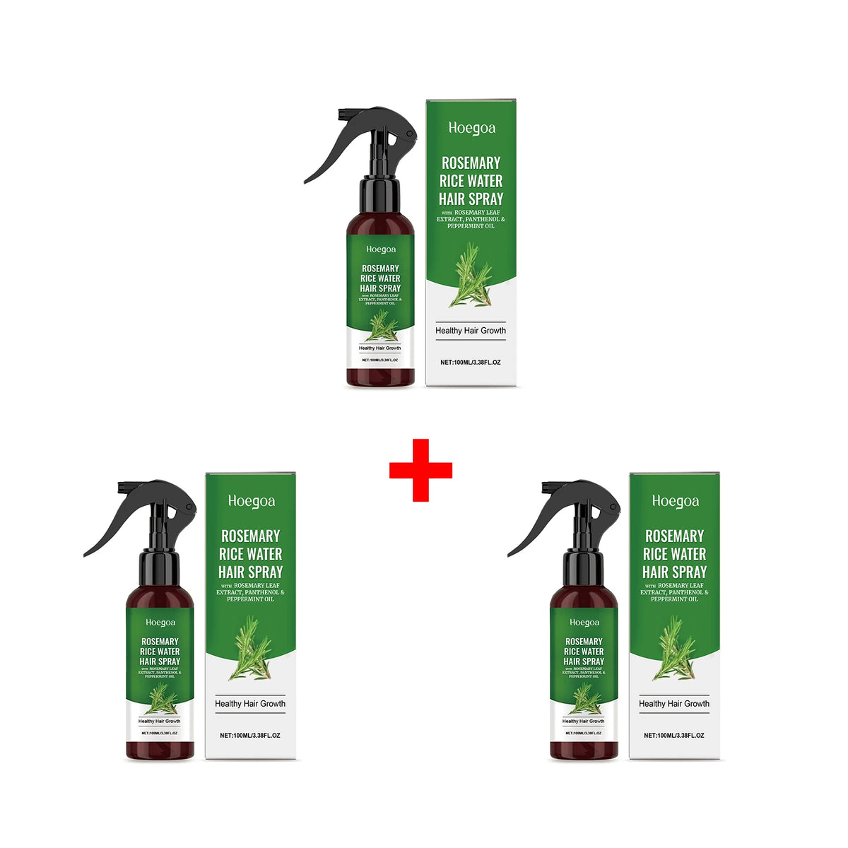 Rosemary Rice Water Hair Spray and Leave In Conditioner for Dry Frizzy Hair