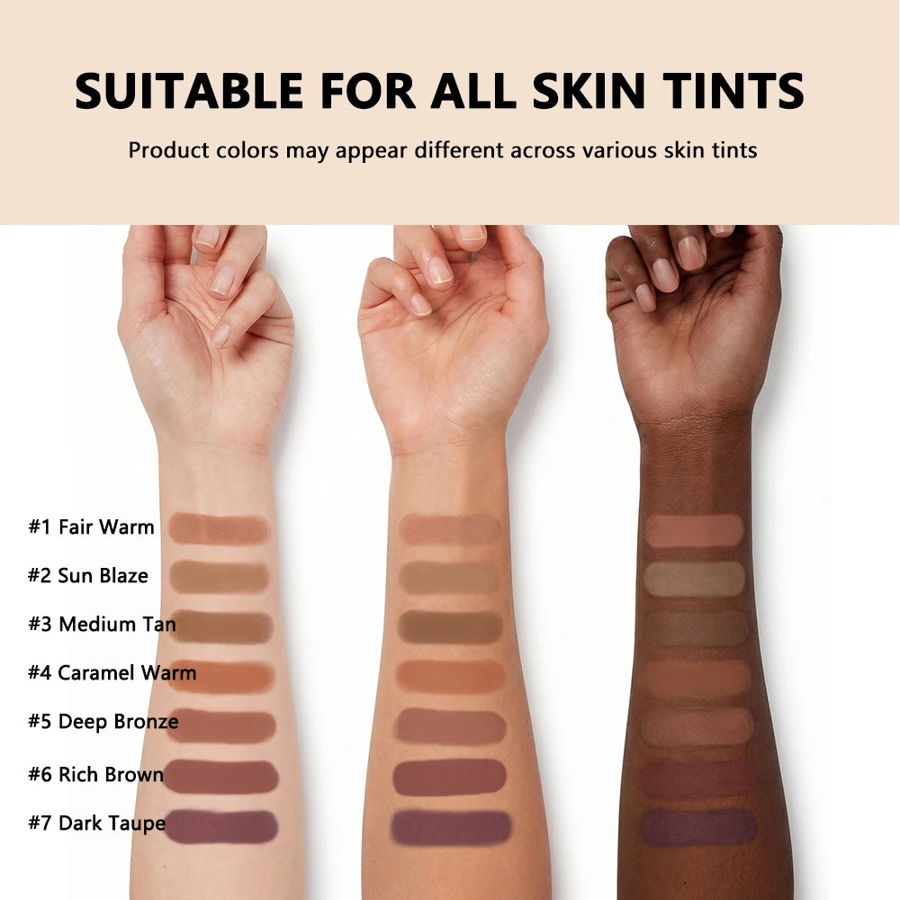 Pressed Bronzer Powder and Face Contour Makeup for a Natural Matte Sun Kissed Look