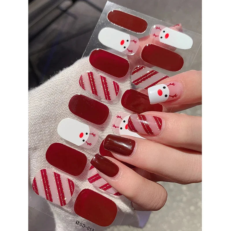 Christmas Nail Sticker and Holiday Gel Wrap for Winter Party Decorations