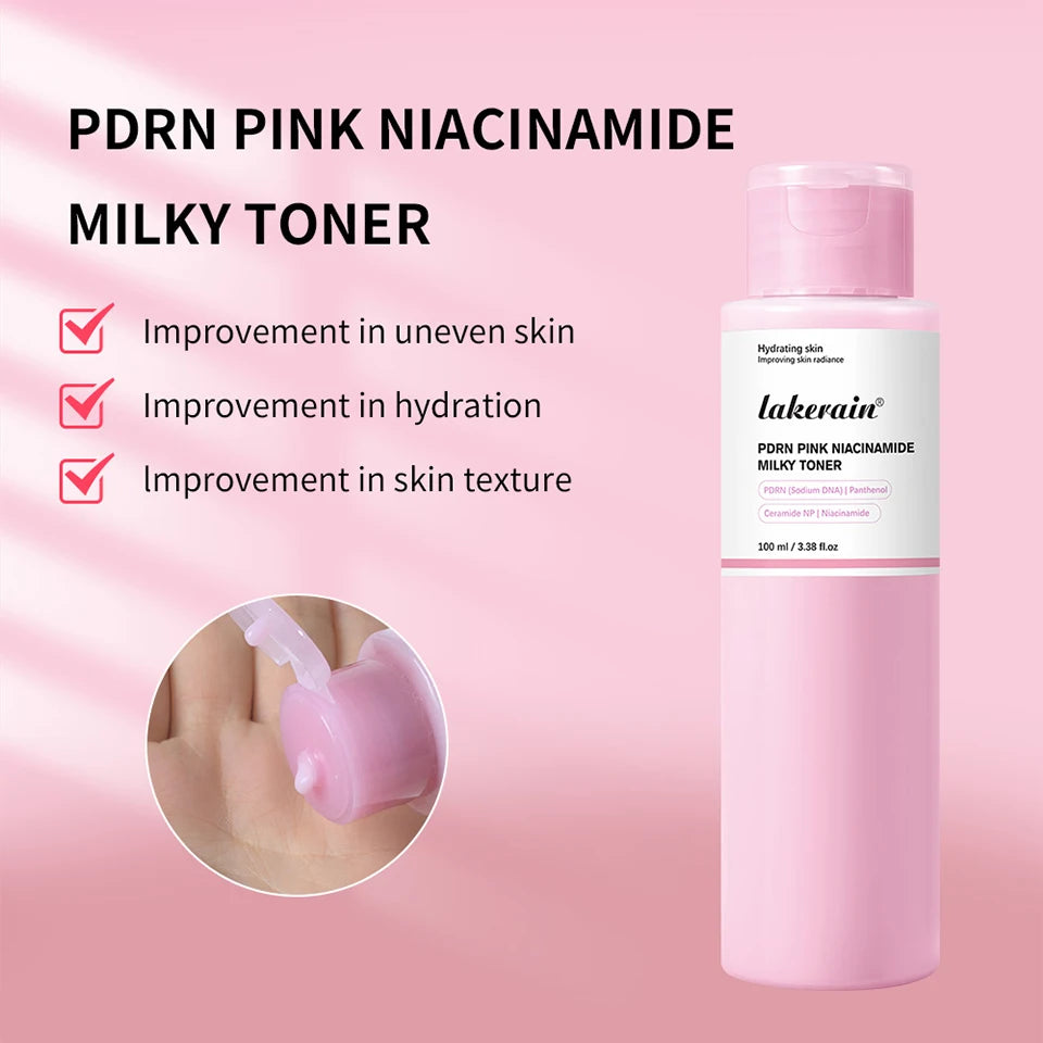 PDRN Niacinamide Toner and Milky Facial Lotion for Glowing Daily Skincare - 9