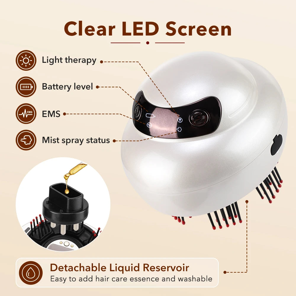 Electric Scalp Massager and Hair Oil Applicator for Daily Refreshing Scalp Care
