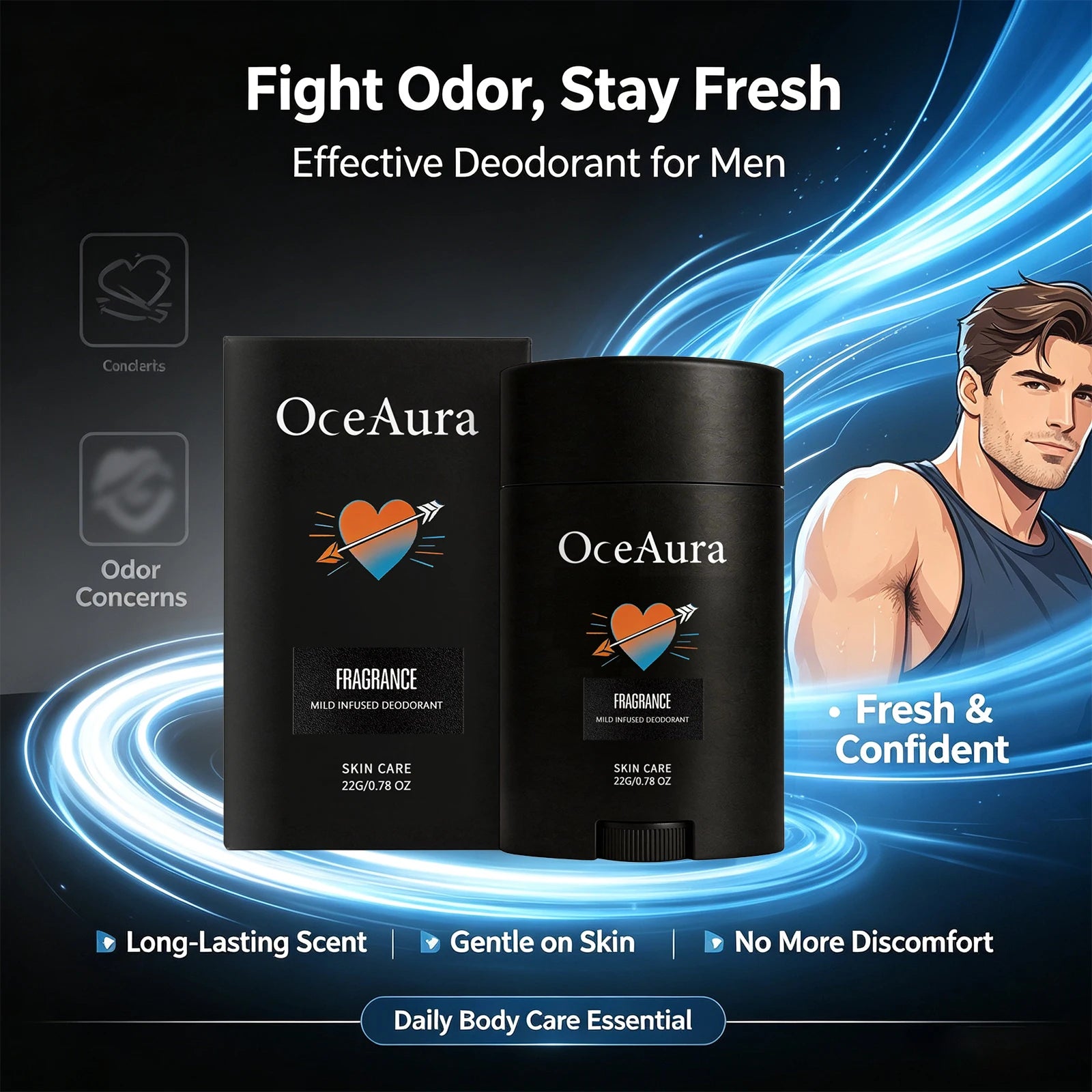 Men Solid Deodorant Stick and Underarm Odor Control for Daily Freshness - 4
