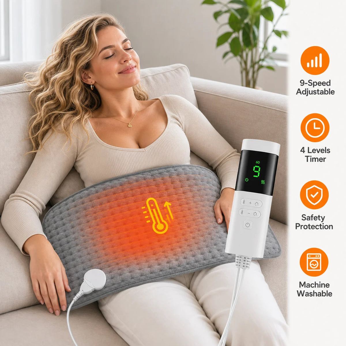 Electric Heating Pad and Heated Mat for Pain Relief during Cold Winter Days