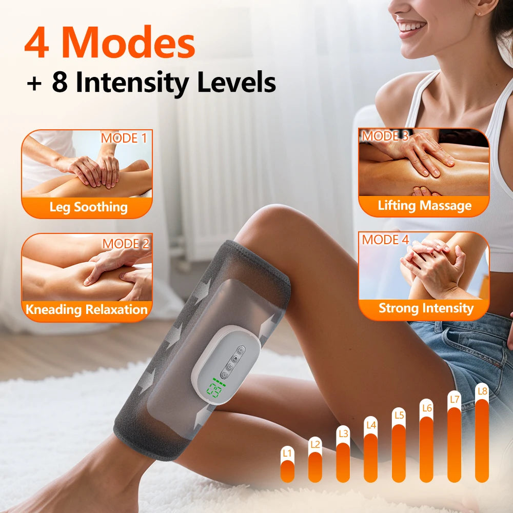 Heat Air Compression Calf Massager and Leg Recovery Wrap for Tired Muscles