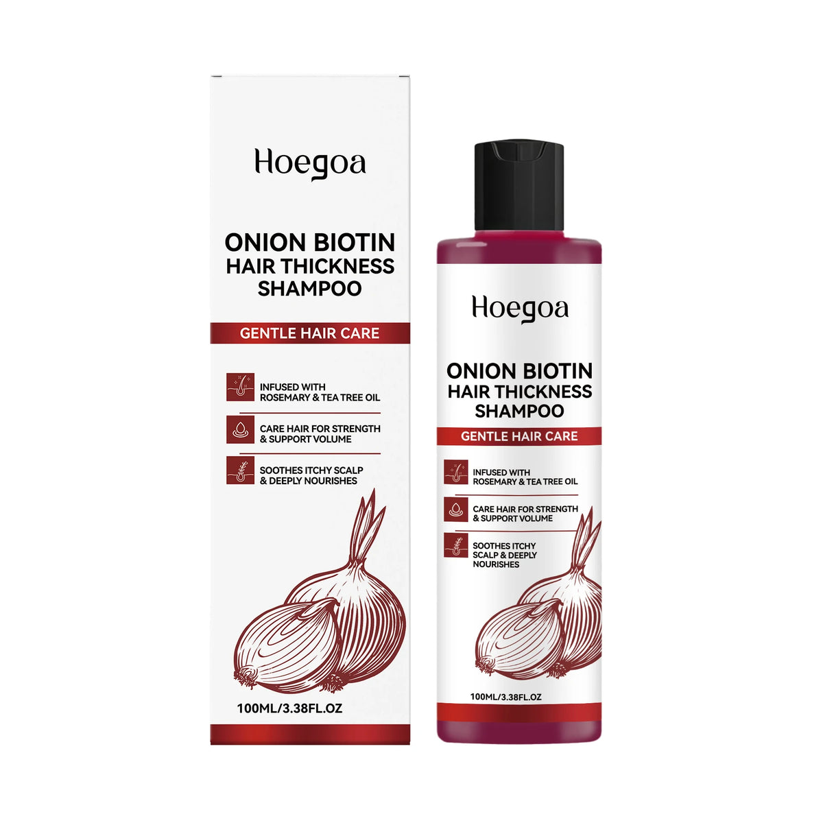 Onion Biotin Shampoo and Hair Growth Cleanser for Thicker Looking Voluminous Hair