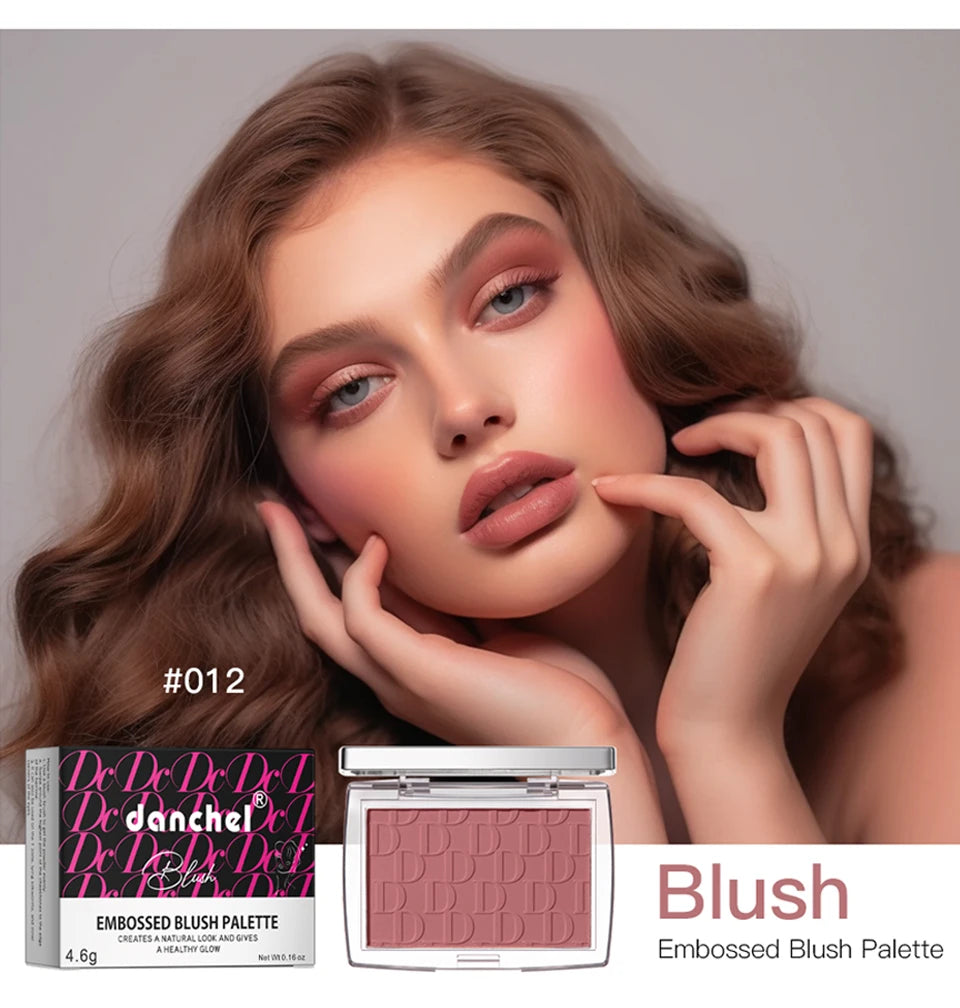 Matte Embossed Blush Palette and Facial Blusher Powder for Natural Makeup Looks