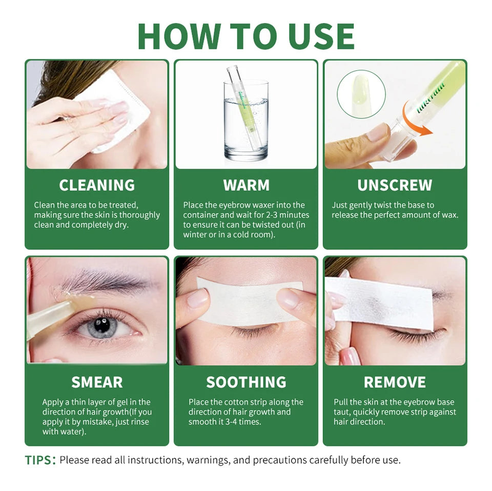 Eyebrow Wax Wand and Facial Hair Remover for Salon Quality Brows at Home