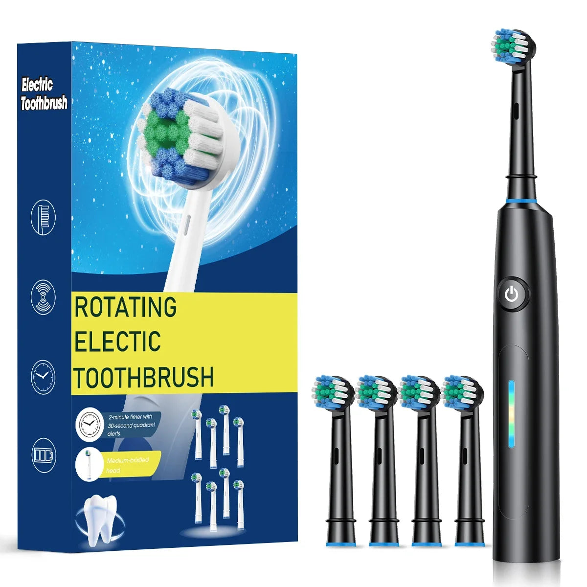 Rotating Electric Toothbrush and Rechargeable Dental Cleaner for Adults - 16