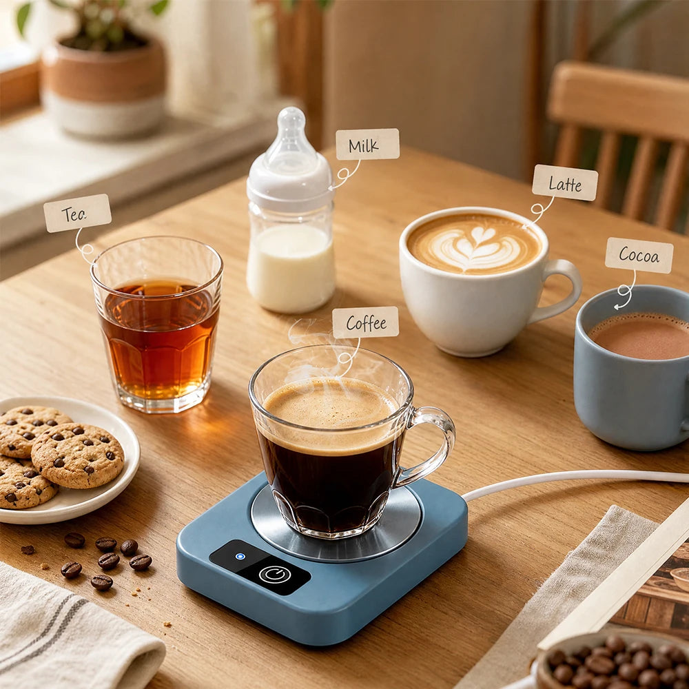 Electric Mug Warmer and Beverage Heating Coaster for Home and Office Use - 3
