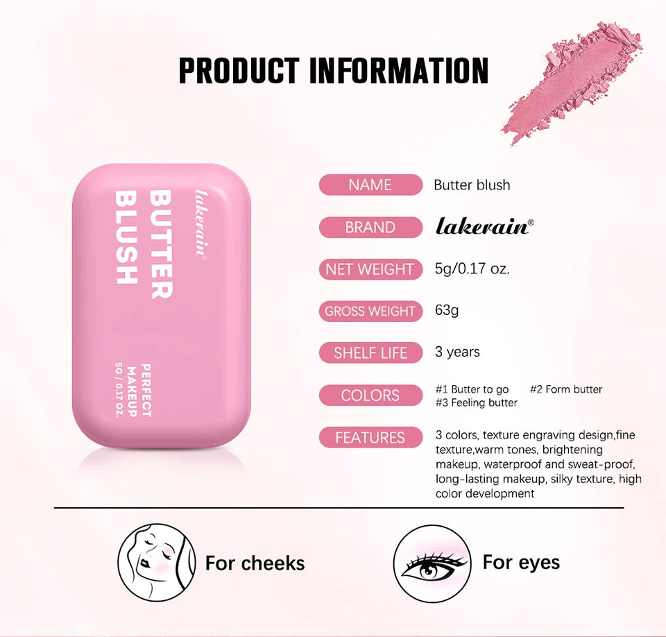 Butter Blush and Cream Face Powder for Long Lasting Natural Makeup Look