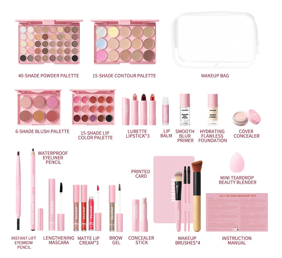 All in One Makeup Kit and Complete Beauty Set for Beginners and Travel Enthusiasts - 8