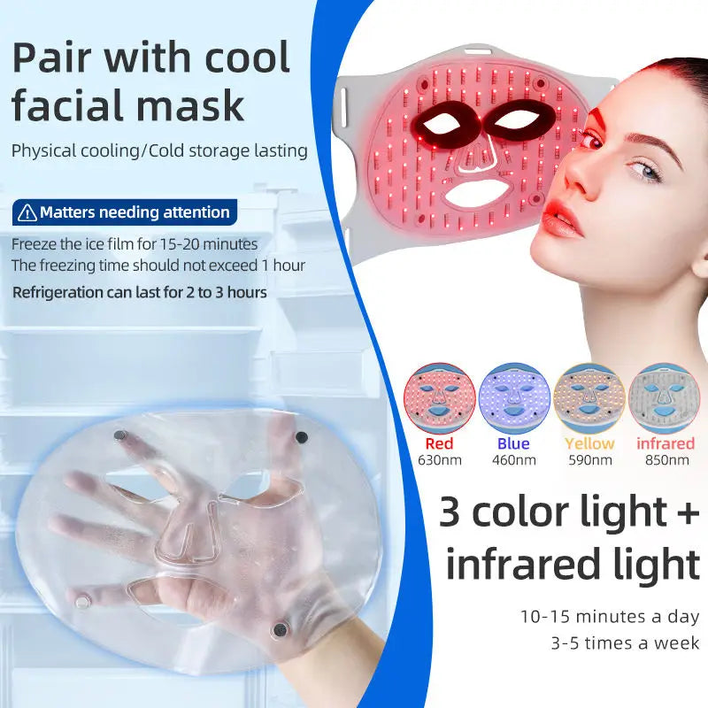 LED Face Mask and Red Light Therapy Device for Skin Rejuvenation and Firming