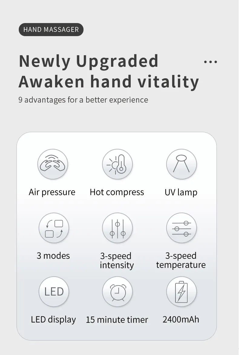 Hand Massager and Electric Palm Compression Machine for Pain Relief and Recovery