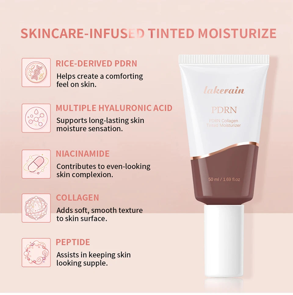 PDRN Collagen Tinted Moisturizer and Radiant Skin Foundation for Daily Glow Makeup - 13