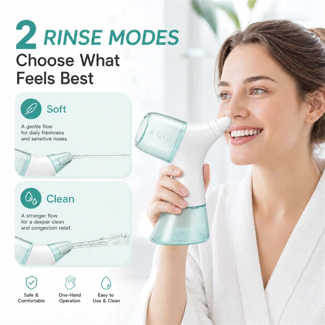 Electric Nasal Irrigator and Sinus Rinse Machine for Daily Allergy Relief - 2