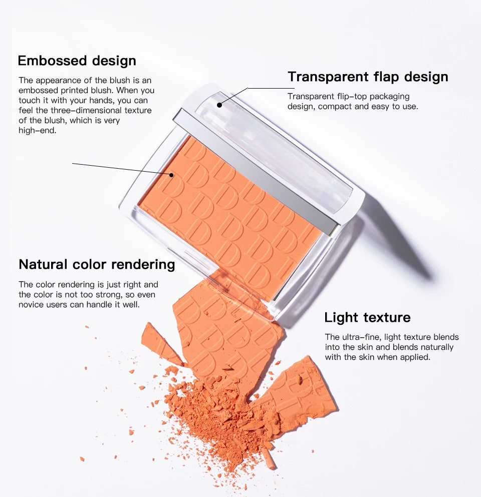 Embossed Blush Palette and Matte Face Makeup for a Natural Glowing Complexion - 10