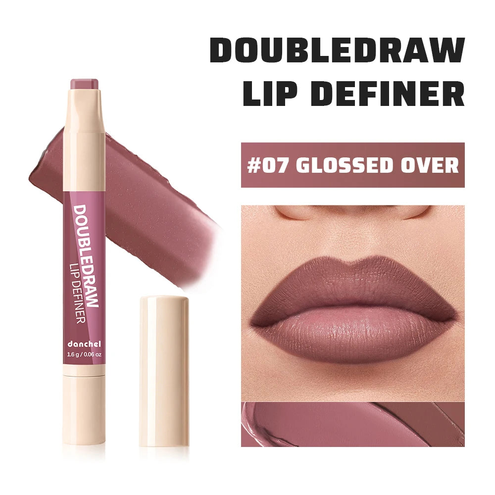 Lip Contour Liner and Lip Gloss Stick for Defined Long Lasting Matte Finish