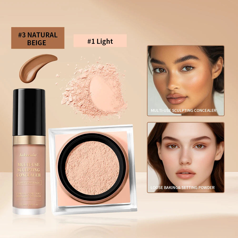 Face Makeup Set and Concealing Powder Kit for Flawless Daily Beauty Routines