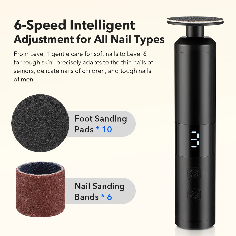 Electric Foot File and Callus Remover for Smooth Heels and Professional Home Care
