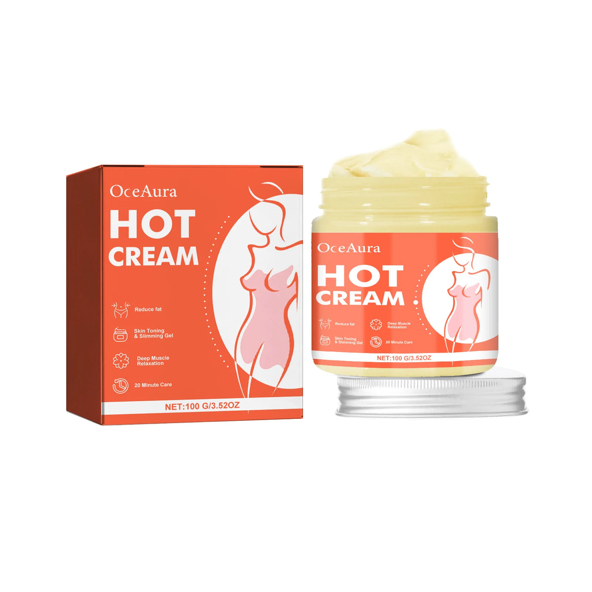 Hot Cream and Cellulite Massage Gel for Body Slimming and Skin Tightening