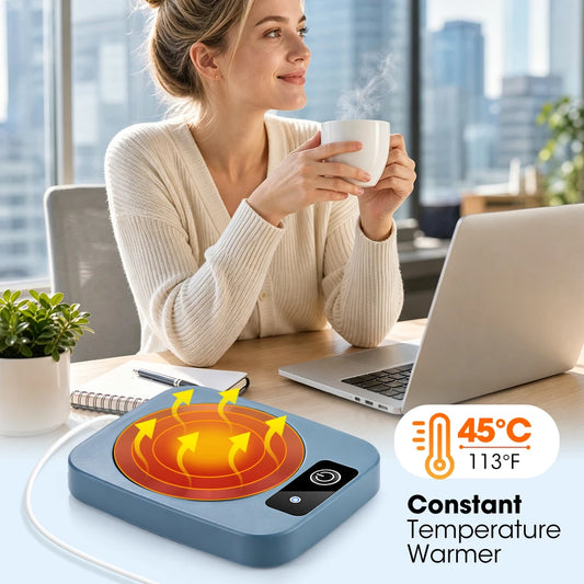 Electric Mug Warmer and Beverage Heating Coaster for Home and Office Use