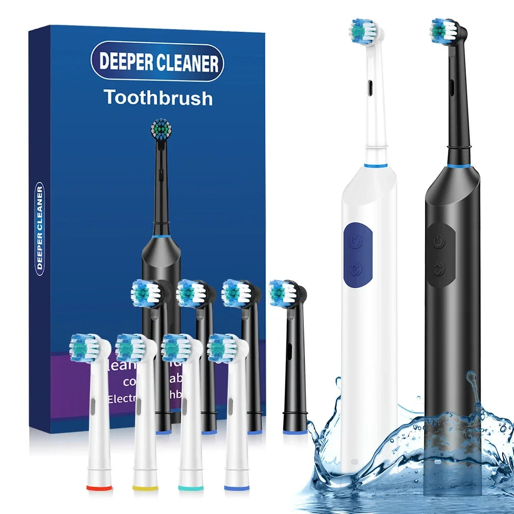 Rotating Electric Toothbrush and Rechargeable Oral Care Device for Adults - 1