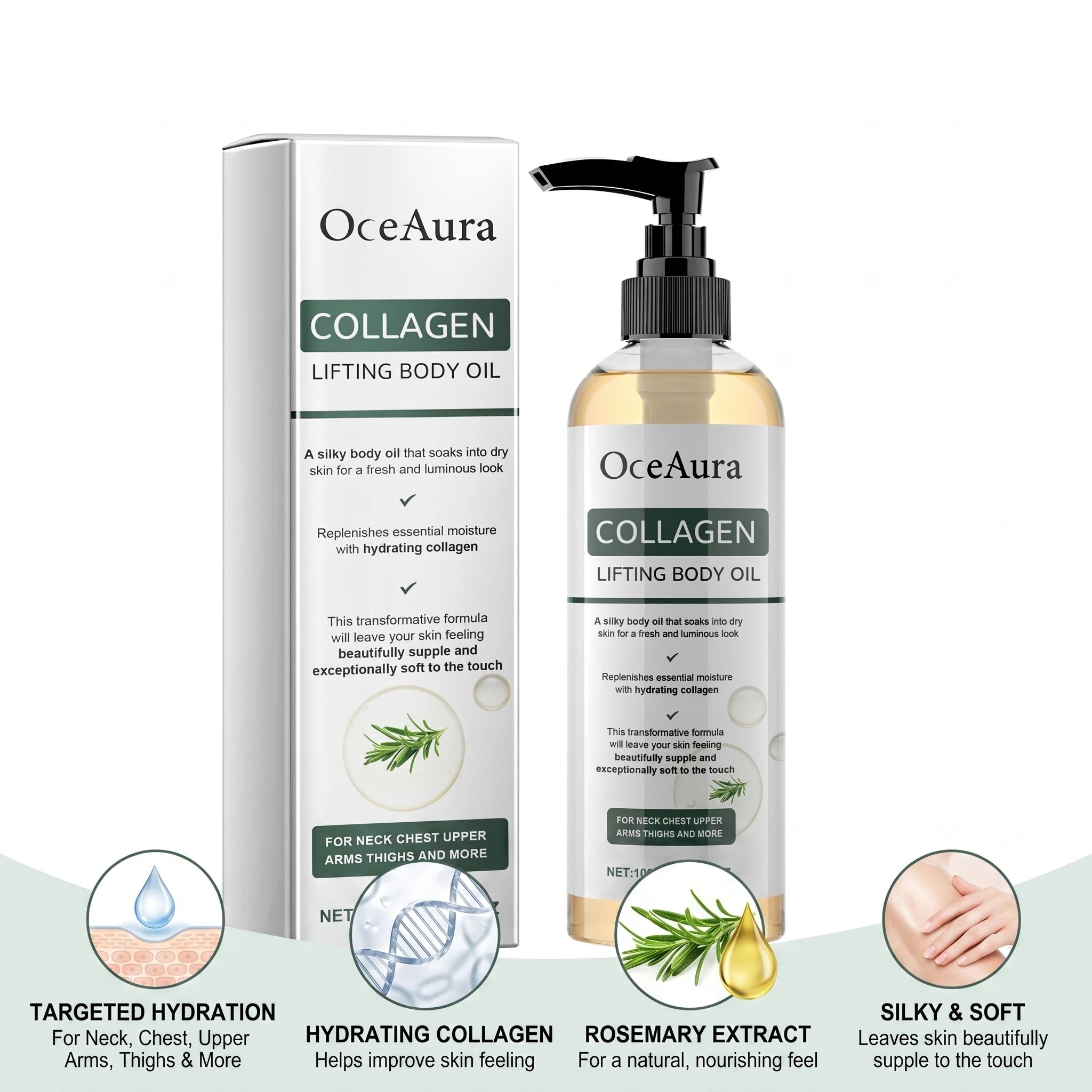 Collagen Body Firming Massage Oil and Tightening Skin Serum for Daily Body Care - 3
