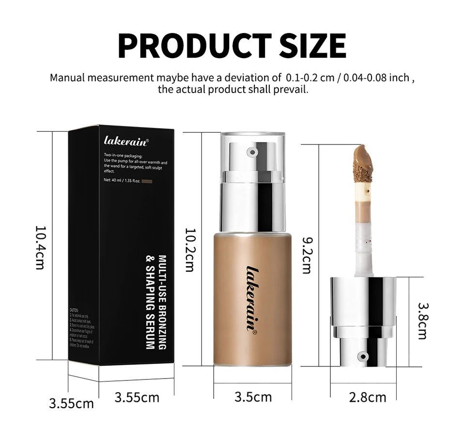 Multi Use Bronzing Serum and Liquid Face Foundation for Daily Makeup Contouring - 17