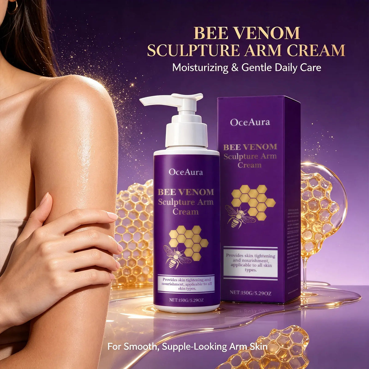 Bee Venom Arm Cream and Firming Lotion for Toned Arms and Smooth Hydrated Skin