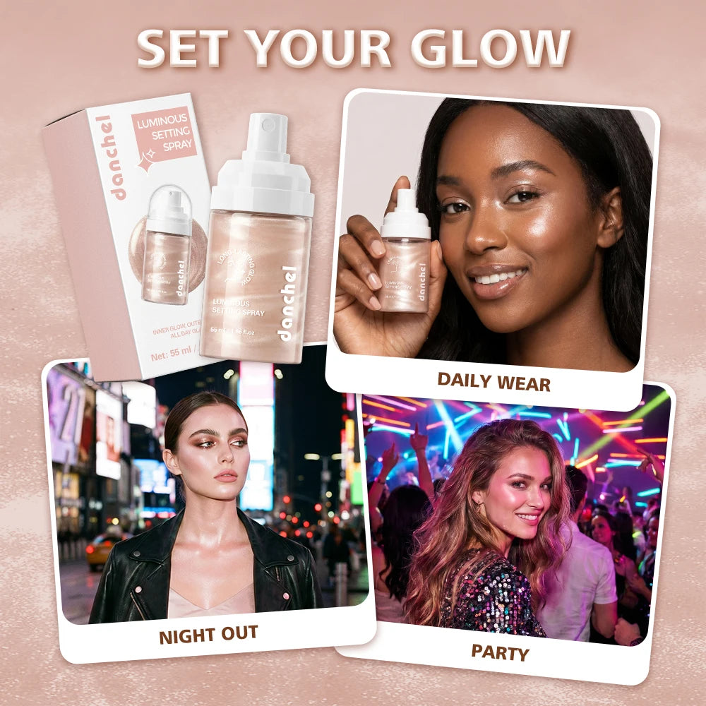 Luminous Setting Spray and Hydrating Makeup Mist for a Radiant Dewy Finish