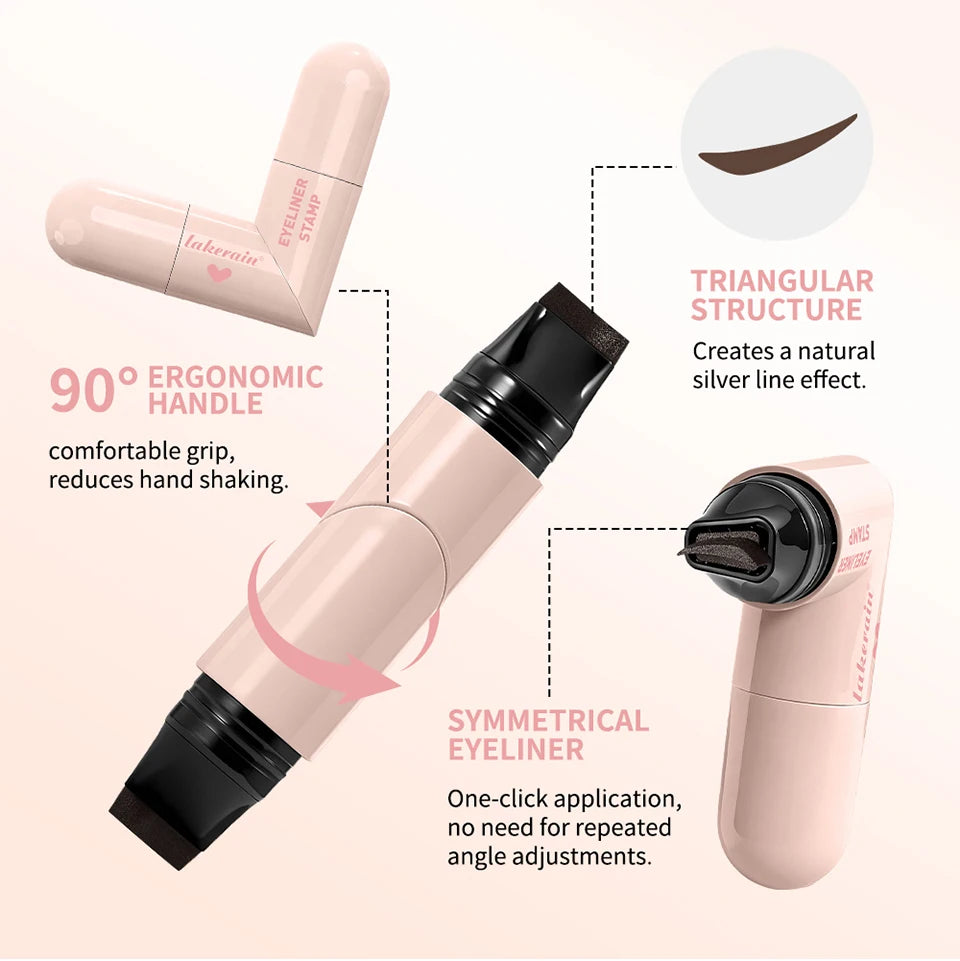 Liquid Eyeliner Stamp and Winged Eyeliner Pen for Perfect Quick Eye Makeup Looks - 14