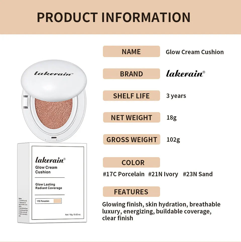 Semi Matte CC Cream Cushion and Long Lasting Foundation for Flawless Face Makeup - 29