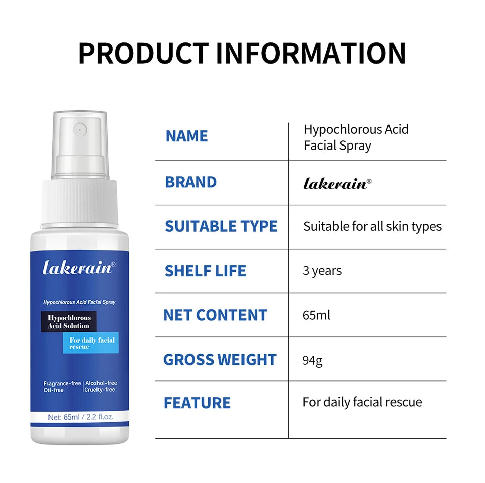 Hypochlorous Acid Spray and Facial Toner for Daily Skin Rescue and Calming