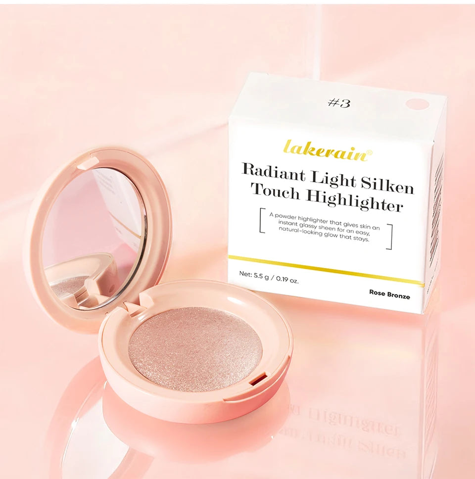 Silken Touch Highlighter and Shimmer Makeup Powder for Radiant Glowing Skin - 18