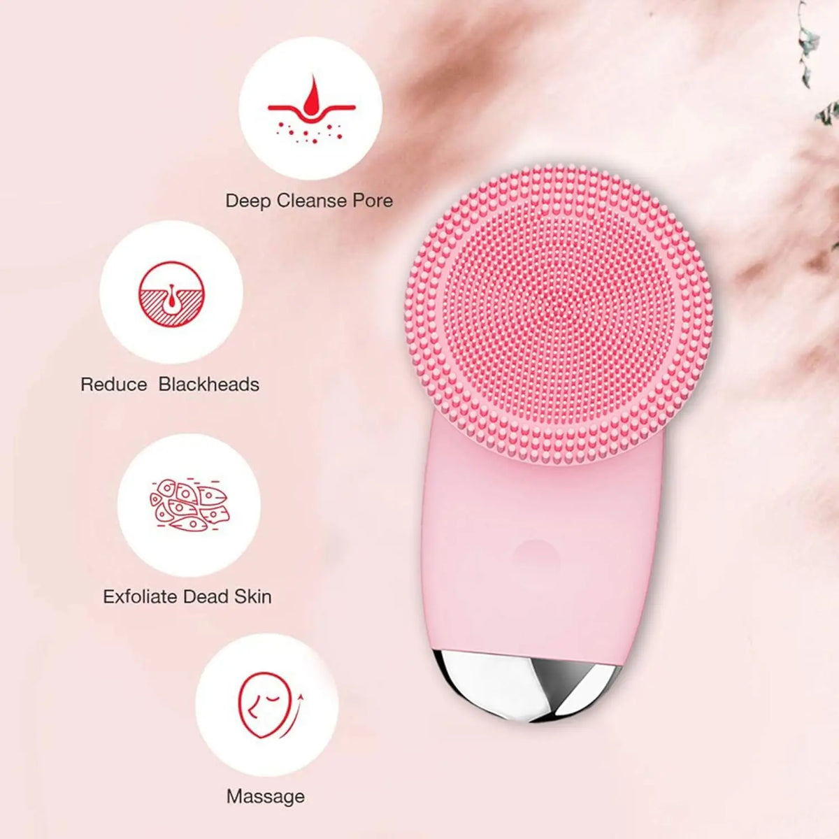 Silicone Face Cleansing Brush and Facial Scrubber for Daily Skin Pore Cleaning