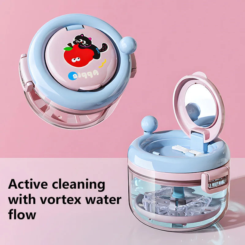 Denture Cleaning Box and Retainer Case for Daily Hygiene and Travel Storage