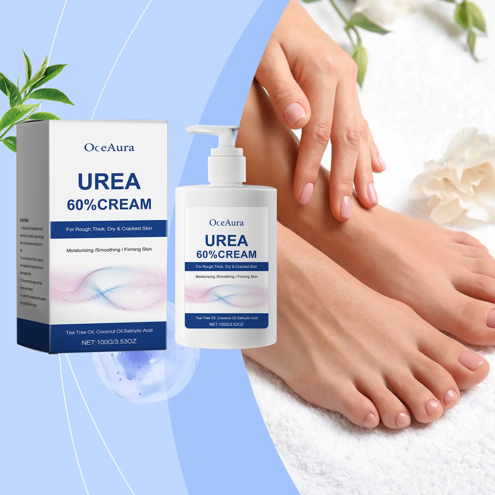 Urea Moisturizing Foot Cream and Cracked Heel Repair for Rough Dry Skin Care - 1