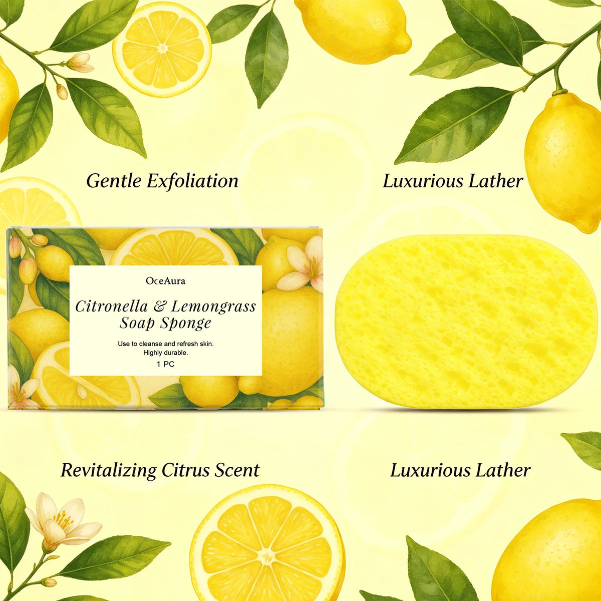 Exfoliating Bath Sponge and Body Scrubber for Daily Skin Cleansing and Refreshing