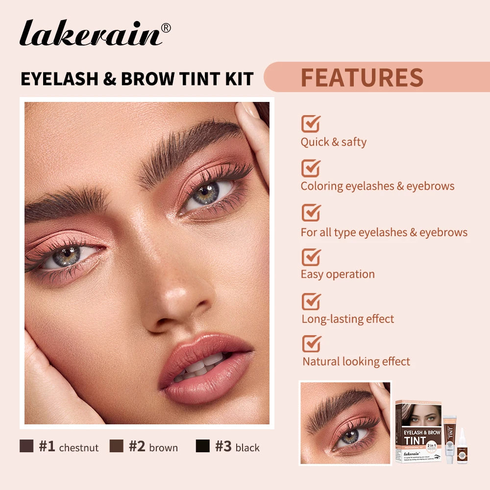 Eyelash and Brow Tint Kit for Natural Looking Definition and Long Lasting Color