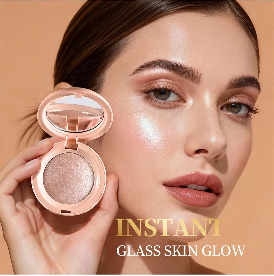 Shimmer Highlighter Powder and Face Illuminator for Glowing Radiant Makeup