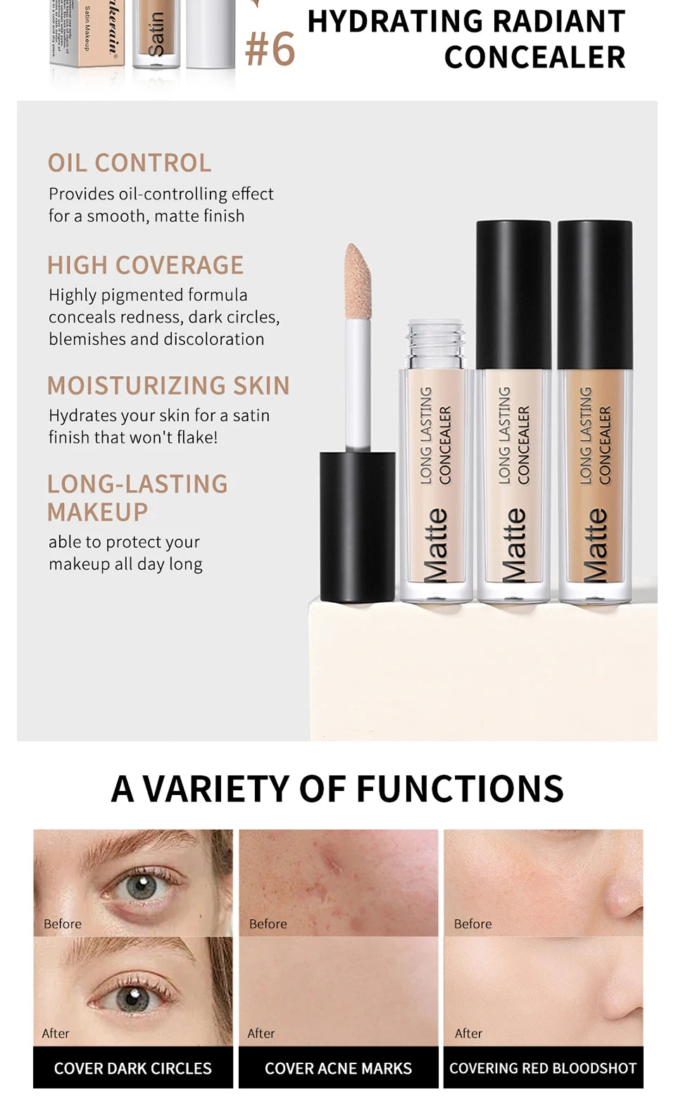 Liquid Concealer and Full Coverage Makeup for Flawless Daily Skin Perfection - 10